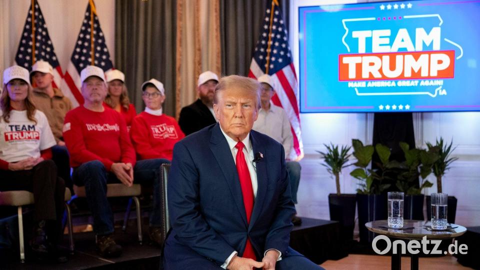 Der frühere US-Präsident und republikanische Präsidentschaftskandidat Donald Trump nimmt an einer virtuellen Kundgebung in Iowa teil. Bild: Andrew Harnik/AP/dpa
