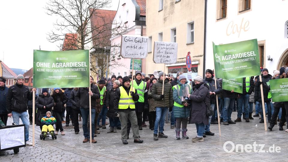 600 Demonstranten versammeln sich am Samstag zur Kundgebung auf dem Nabburger Marktplatz. Bild: Hirsch