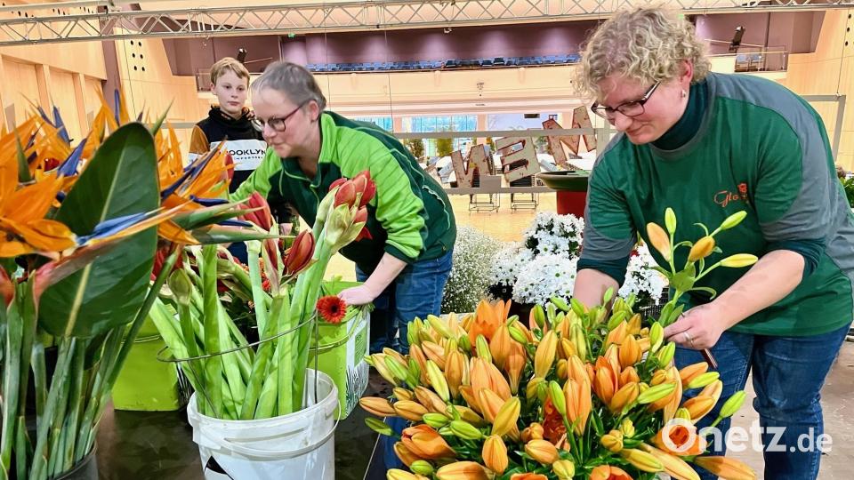 3000 Schnittblumen und Topfpflanzen werden für den Blumenball am Samstag, 20. Januar, &quot;verbaut&quot;. Bild: Gabi Schönberger