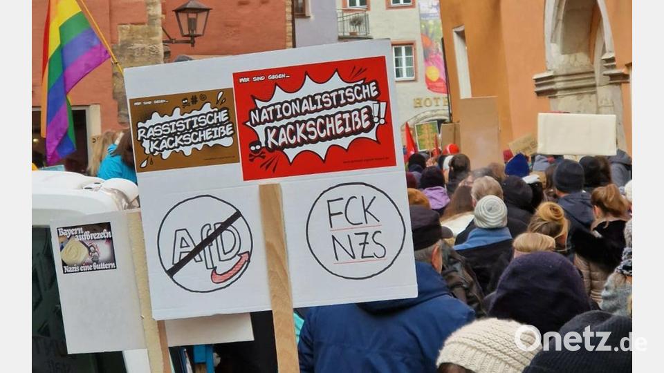 Auch in den Gassen rund um den Regensburger Haidplatz gab es mittags kein Durchkommen mehr. Bild: Maximiliane Dornfeld