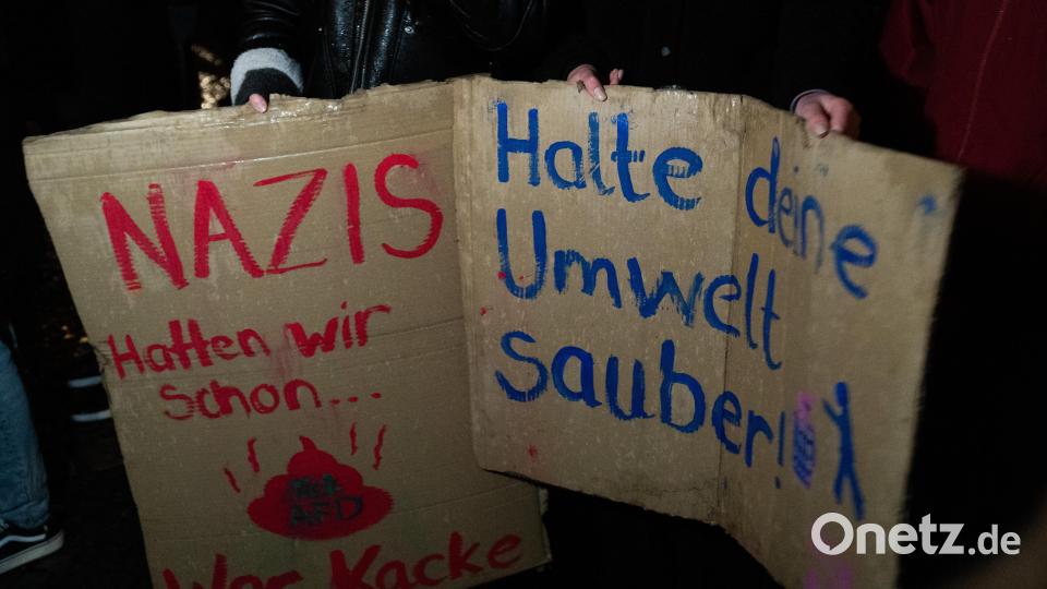 Bei der Demo gegen Rechts haben sich tausende Menschen zu einem Protestmarsch durch Weiden versammelt. Bild: knz
