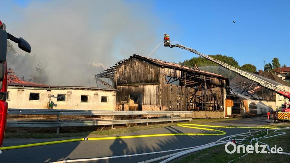 Der größte Einsatz im vergangenen Jahr war der Brand eines landwirtschaftlichen Anwesens in Geisleithen. Bild: Feuerwehr Plößberg/exb