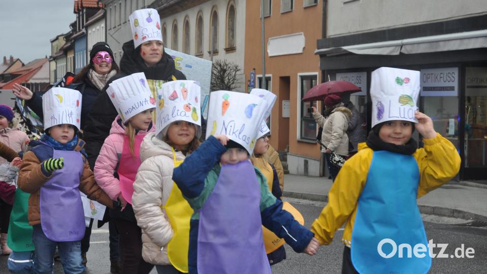 Mit einem bunten und farbenfrohen Spektakel setzten sich die Kindergärten beim traditionellen Faschingsumzug vom Rathaus zur Stadthalle wieder in Szene. Bild: dob