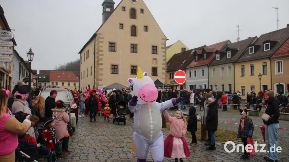 Einhorn Christiane Mandl und Tochter Prinzessin Lily führten den Kinderfaschingszug an. Bild: sne