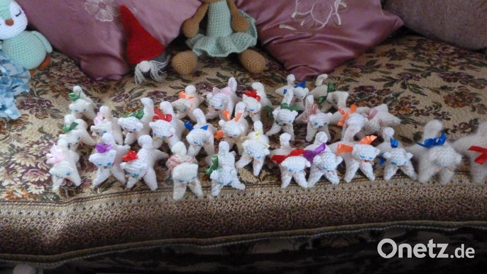 Die selbstgestrickten Kätzchen sollen schwerkranken Kindern Trost spenden. Bild: Klinikum/Borchers/exb