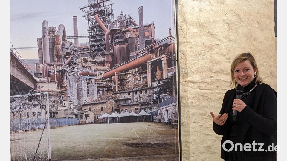 Lena Schabus erklärt am Bild &quot;Pipes&quot; ihre Vorgehensweise Bild: eib