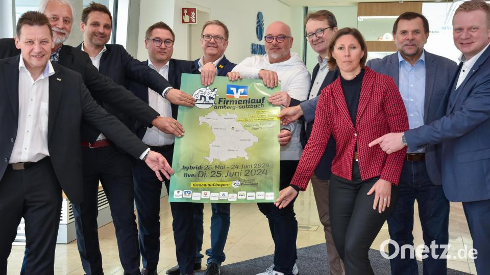 Und so sieht das Plakat für den 15. Firmenlauf Amberg-Sulzbach aus. Hauptsponsor ist die VR-Bank Amberg-Sulzbach. Bild: Stephan Huber