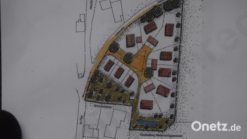 Der Vorschlag für das Baugebiet, der nun in die Ausarbeitung geht. Bild: Repro fz/Plan Büro Weidenhammer