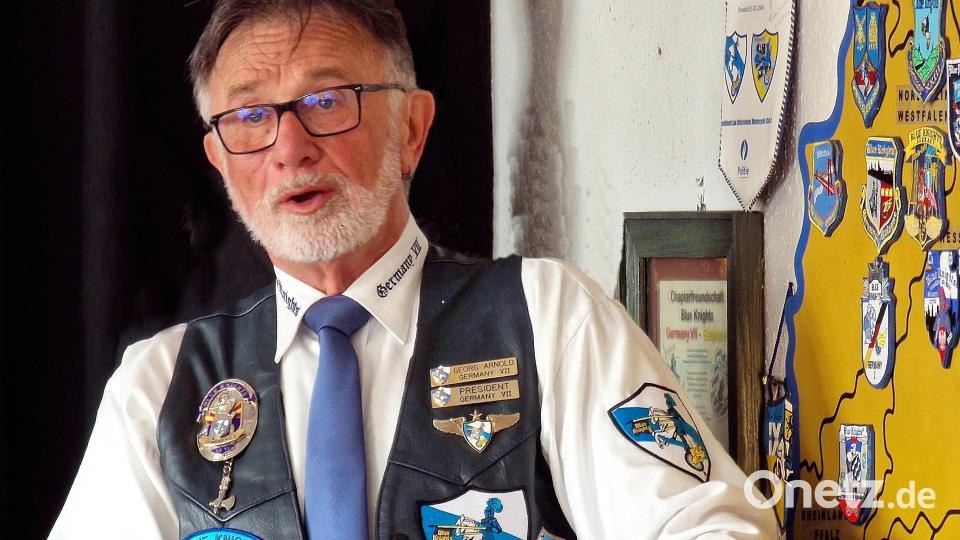 Präsident Georg Arnold führt die Sektion Blue Knights Germany VII. Bild: R. Kreuzer