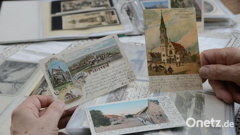 Die Postkarten wurden vor über einhundert Jahren per Hand gemalt und nachträglich coloriert. Die Rückseite diente nur zur Aufnahme der Adresse des Empfängers. Grüße mussten in das Bild auf der Karte geschrieben werden. Bild: bey