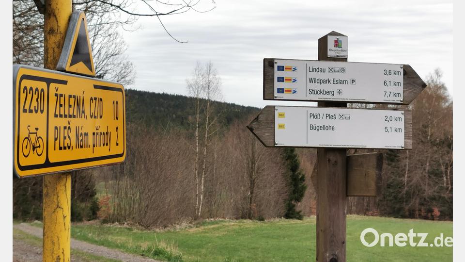 Wandern und Radfahren im bayerisch-böhmischen Grenzgebiet (Standort: Grenzübergang Friedrichshäng). Bild: Portner