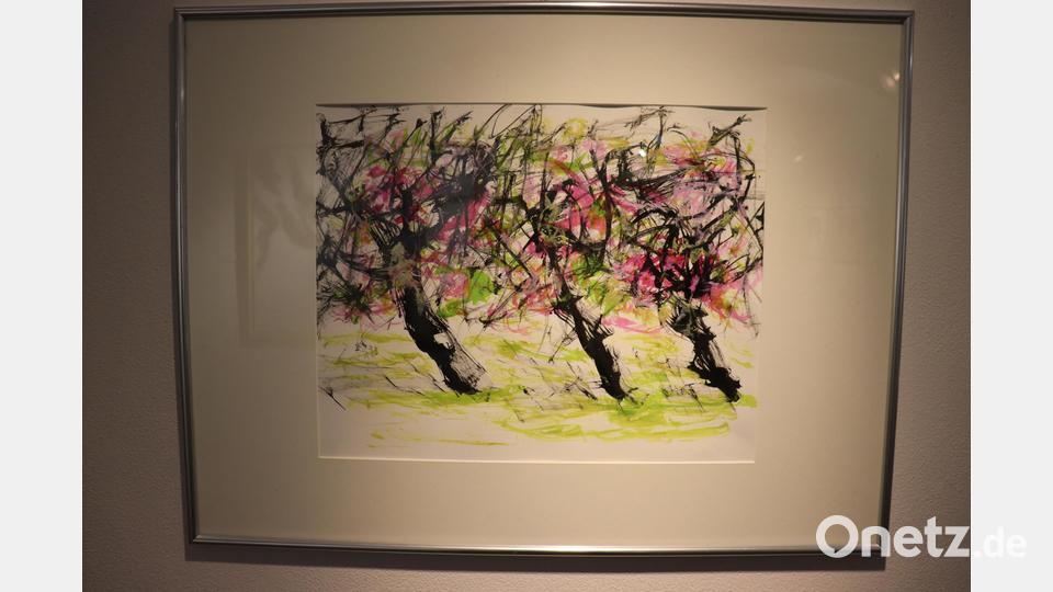 Das 2023 entstandene Bild „Frühlingserwachen“ (Acryl auf Leinwand) steht beispielhaft für eines der jüngeren Werke des Künstlers. Bild: Stadt Tirschenreuth/exb