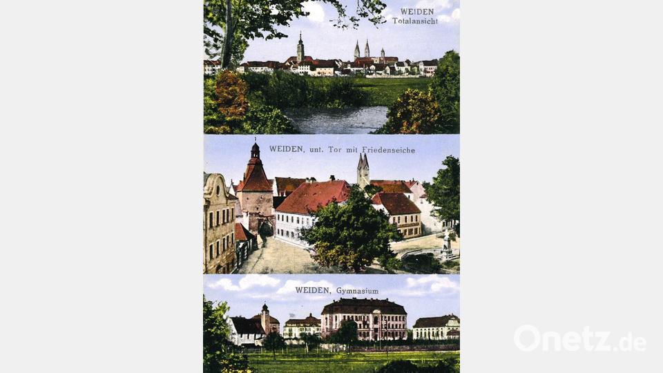 Diese Karte von der Stadt Weiden erhielt Babette Reindl im Jahr 1917. Bild: exb