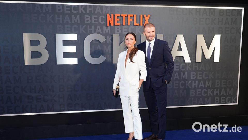 Glamour-Paar: Victoria und David Beckham bei der Premiere ihrer Netflix-Serie in London. Bild: Ian West/PA Wire/dpa