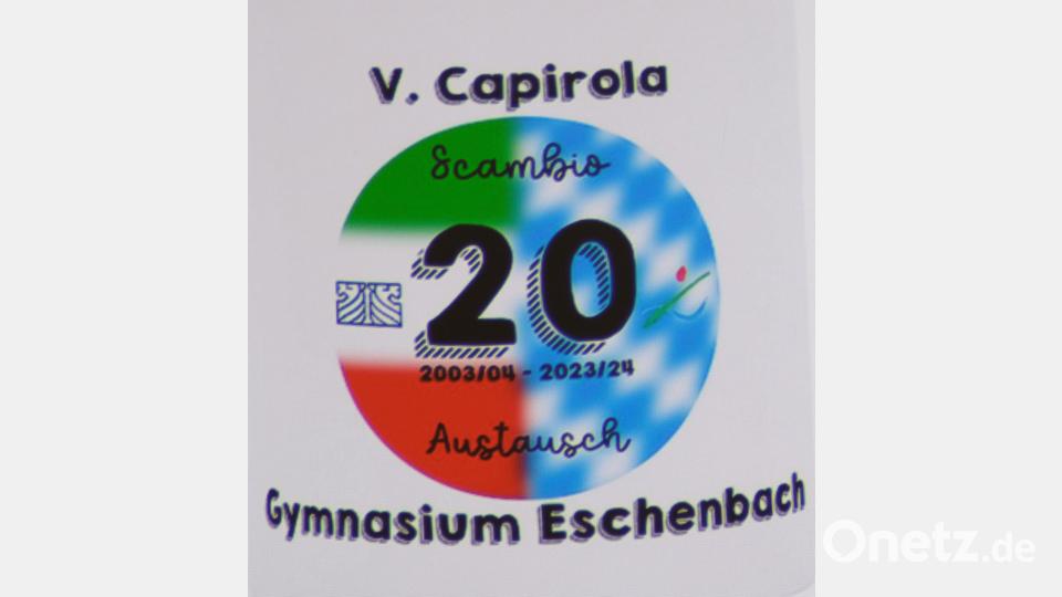 Auf den Erinnerungstassen ist das Logo der beiden Schulen verewigt. Entworfen wurde es von Nelly Schnödt aus Auerbach von der Klasse 10a Bild: do