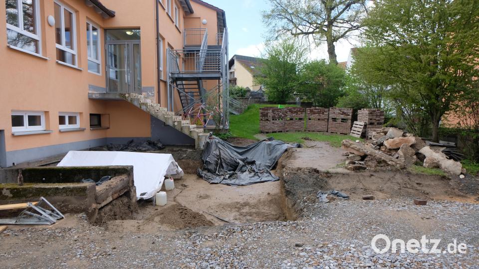 Der denkmalgeschützte Baubereich bei der Krippenerweiterung wird derzeit archäologisch begleitet. Bild: le