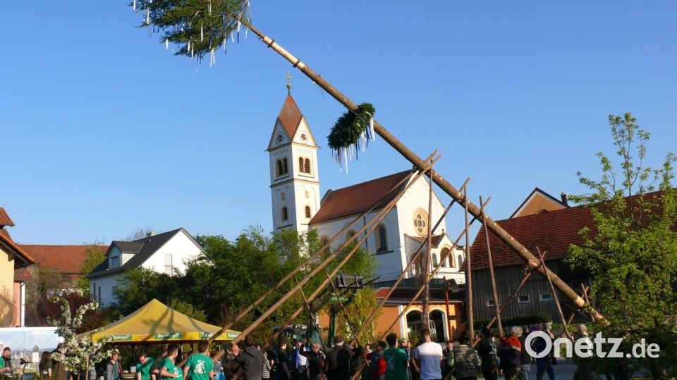 Das Aufstellen des Maibaumes ist in Unterauerbach Aufgabe der Landjugend. Die Bevölkerung weiß die Brauchtumspflege zu schätzen. Archivbild: ga