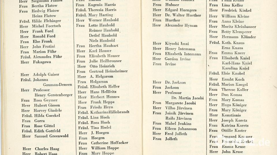 Die Liste der Passagiere der SS Bremen, auf diesem Schiff flüchtete Robert Kupfer in die USA. Bild: Familienarchiv Kupfer