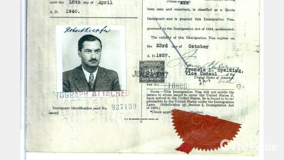 Das US-Visa von Robert Cooper Bild: Familienarchiv Kupfer