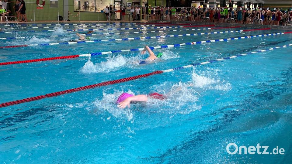 Die AGW-Mädels überraschen beim Landesfinale Schwimmen mit dem 2. Platz. Bild: Silvia Krichenbauer/exb