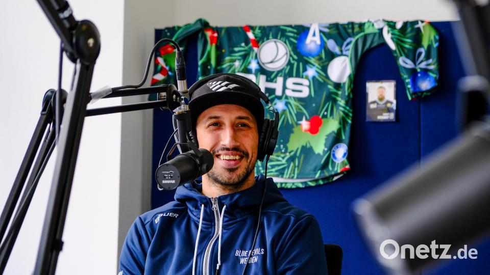 Nardo Nagtzaam, der Niederländer im Dress der Blue Devils Weiden, war zu Gast in der neuen Folge des &quot;Powerplay&quot;-Podcasts. Bild: tow