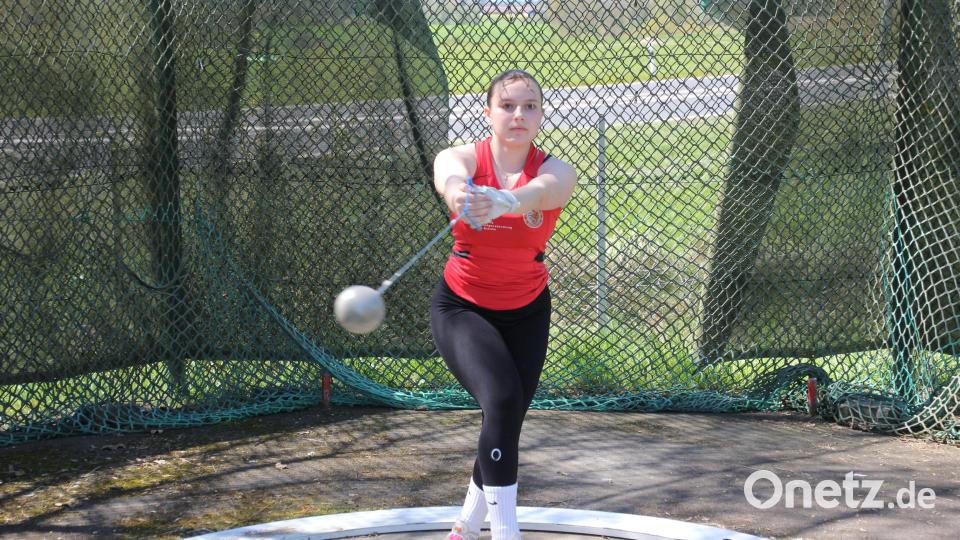 Hammerwerferin Ricarda Baum (TB Jahn Wiesau) in Action. Bild: kro