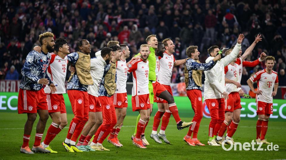 Party in der Champions League: Der FC Bayern zieht gegen Arsenal London ins Halbfinale der Champions League ein. Bild: Tom Weller/dpa