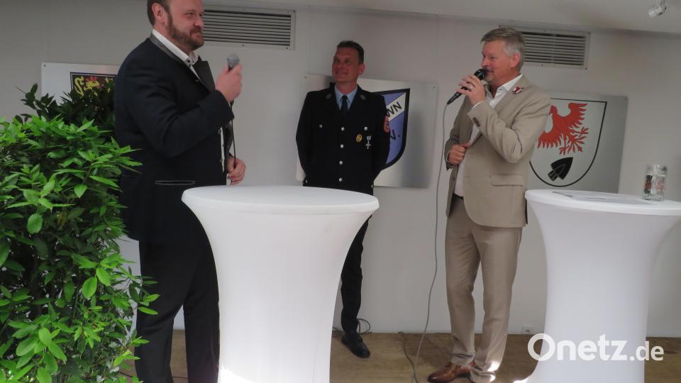 Interview beim Festkommers mit den Schirmherren. Bild: adj