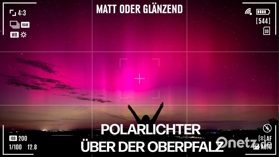 Polarlichter haben den Nachthimmel über der Oberpfalz verzaubert. Bild: Peter Müller/Carmen Loeoeck