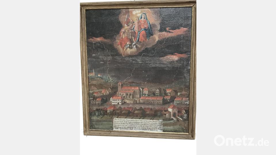 Vom Gelübde, ein Florianiamt abzuhalten, erzählt dieses große Votivbild in der Frohnbergkirche. Bild: mma