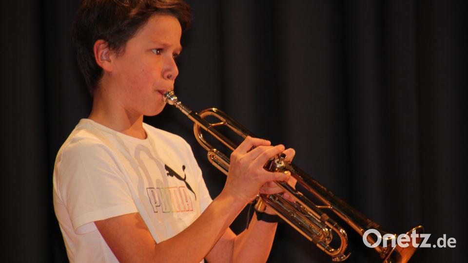 Der 12jährige Trompeter Michael Freundl aus Thanhausen. Bild: kro