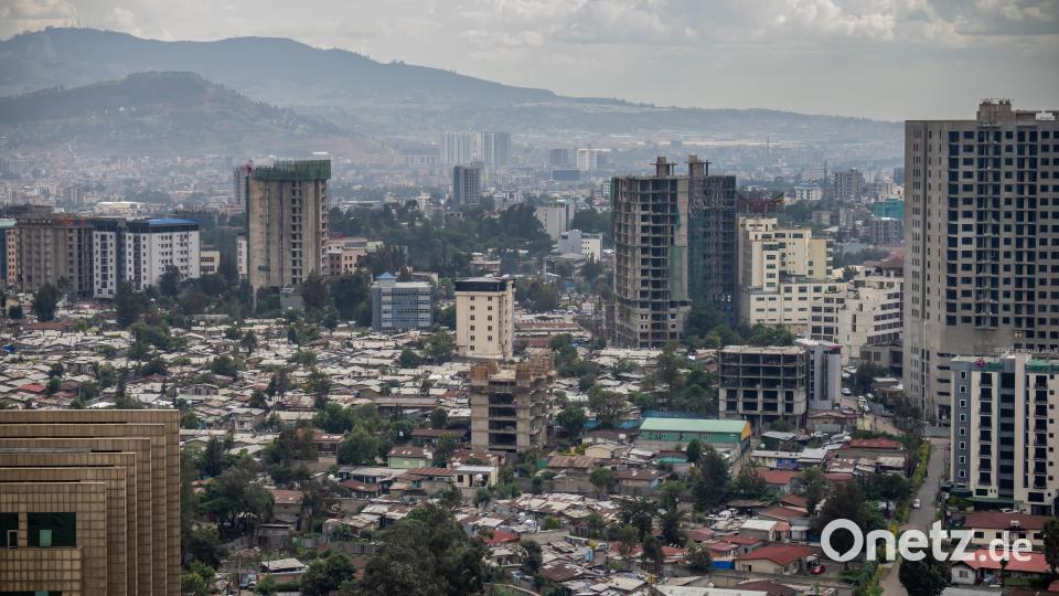Blick aus dem Gebäude der Afrikanischen Union auf Addis Abeba, der Hauptstadt von Äthiopien. Bild: Michael Kappeler/dpa