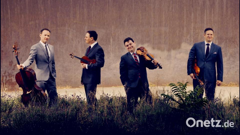 Das Jerusalem Quartet mit Kyril Zlotnikov (von links), Alexander Pavlovsky, Sergei Bresler und Ori Kam kommt nach Weiden. Bild: Felix Broede/exb