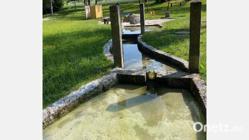 Auch einen Wasserspielplatz gibt es im Freibad Selingau. Bild: soj