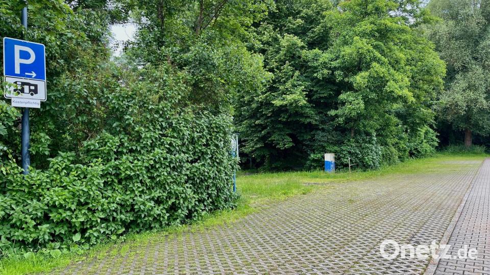 Wohnmobile können bislang auf dem Parkplatz bei der Weidener Thermenwelt parken. Manchem Stadtrat zu weit weg vom Stadtzentrum. Bild: Gabi Schönberger