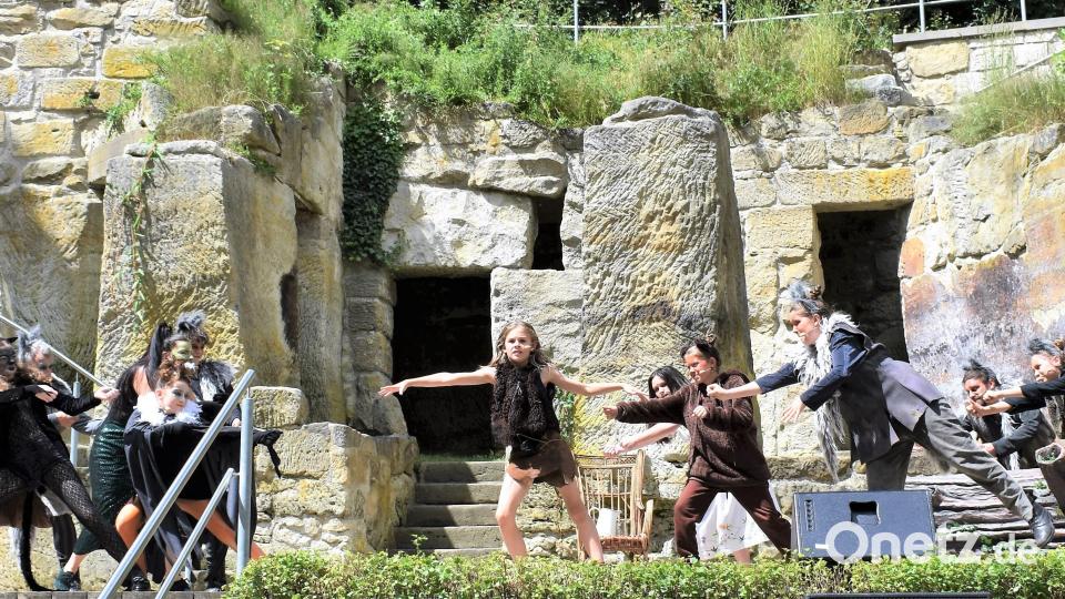 Kleine und große Schauspieler des Landestheaters Oberpfalz (LTO) zeigen eindrucksvoll die Geschichte des kleinen Mogli. Bild: rgr