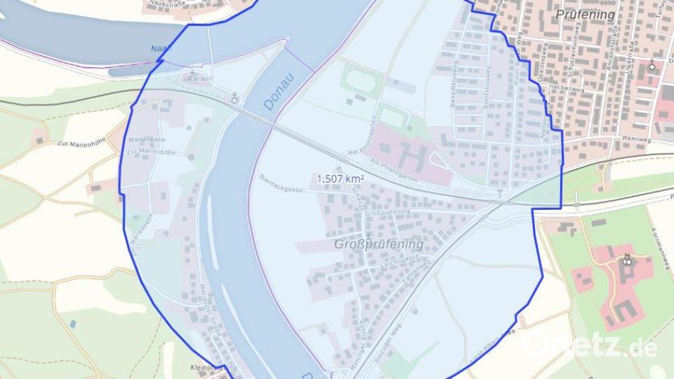 Eine Fliegerbombe ist am Dienstag in Regensburg gefunden worden. Rund 1600 Menschen mussten Häuser und Wohnungen verlassen. Grafik: Polizei Regensburg