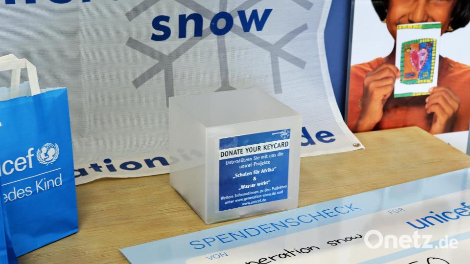 Die kleine Sammelbox für die Keycards ist unscheinbar, hat aber seit der Saison 2015/16 insgesamt für ein Spendenvolumen von rund 25 000 Euro gesorgt. Bild: mfh