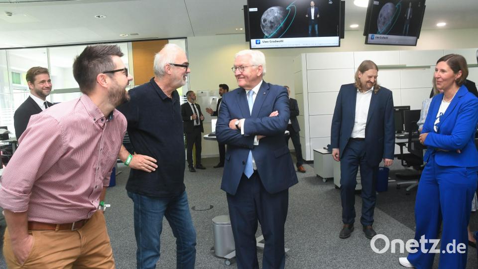 Bundespräsident Frank-Walter Steinmeier bei Oberpfalz-Medien. Bild: Gabi Schönberger