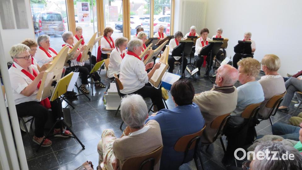 Eine Stunde unterhalten die Altenstädter Saitenzupfer die Besucher. Bild: adj