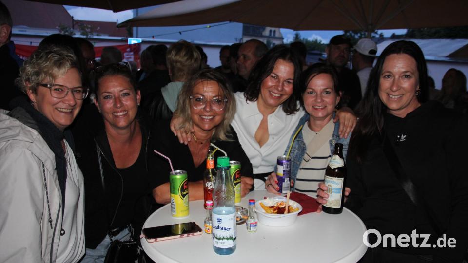 Steffi Werner (Zweite von rechts) mit ihren Freundinnen bei der Schlagerparty am Samstag in Waldassen. Bild: kro