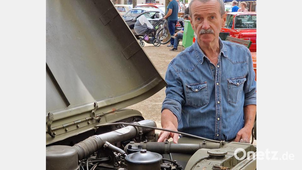 Der Jeep &quot;Willys MB&quot; war noch Kriegsteilnehmer mit dem Baujahr 1943, er gehört jetzt Udo Bezold. Bild: R. Kreuzer