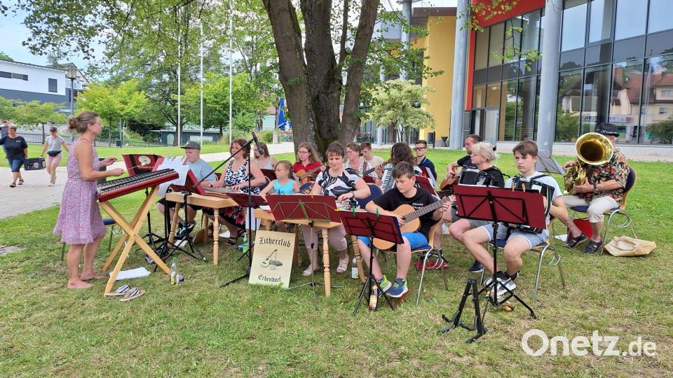 Zitherclub Erbendorf - ein bunt gemischtes Musikensemble mit breit gefächertem Repertoire: Buben und Mädchen, Männer und Frauen hatten beim gemeinsamen Musizieren viel Freude. Bild: ban/exb