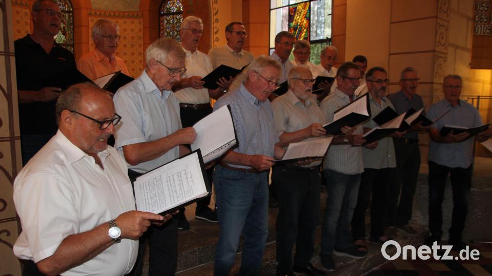 Der Männergesangverein Mittertreich sang unter anderem &quot;Gute Nacht, Freunde&quot; von Reinhard Mey. Bild: kro