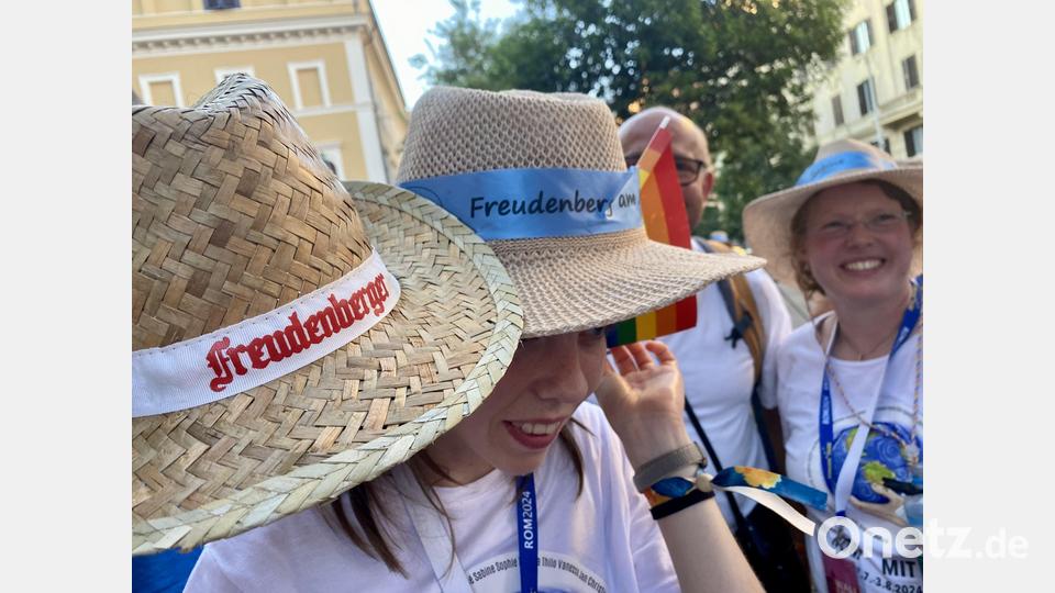 Genau so sollte der Austausch funktionieren: Freudenberg (Oberpfalz) trifft Freudenberg am Main. Bild: Uli Piehler