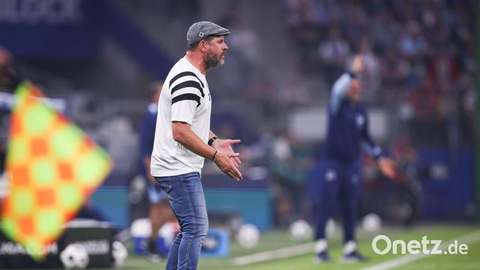 HSV-Trainer Steffen Baumgart sah lange eine reife Leistung seiner Mannschaft. Bild: Christian Charisius/dpa
