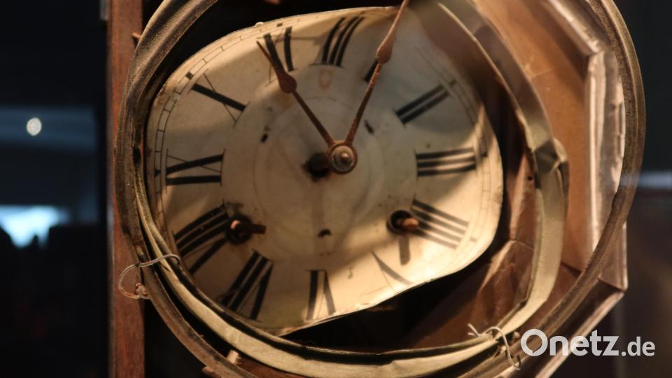 Diese Uhr befand sich 800 Meter vom Hypocenter entfernt und blieb exakt um 11.02 Uhr stehen, als die Atombombe am 9. August 1945 explodierte. Bild: Kunz