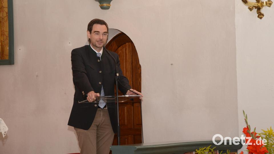 MdL Stephan Oetzinger, Festredner, bei der Ansprache in der St. Ulrichskirche Wilchenreuth, für Zitat Bild: bey