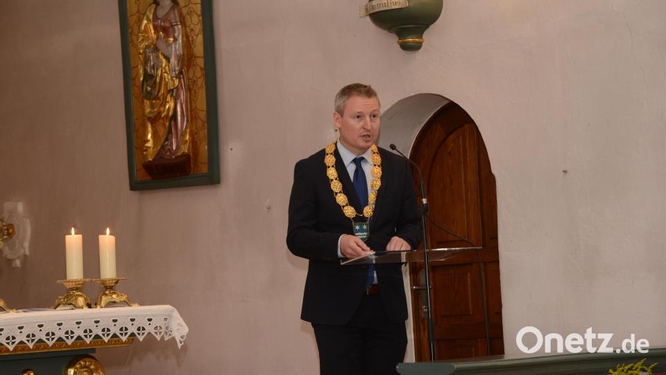 Bürgermeister Johannes Kett für Zitat, hier bei der Ansprache in der St. Ulrichskirche Wilchenreuth Bild: bey