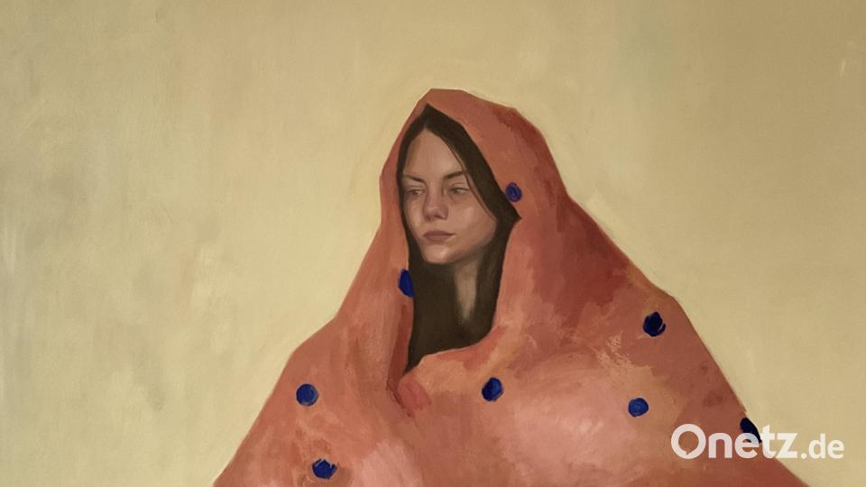 Werkabbildung: „I’m going nowhere“ von Jule Rudrof, 2023, Ölfarben auf Leinwand, 100 x 100 cm. Am 22. August wird in der Amberger Alten Feuerwache eine Ausstellung der jungen Künstlerin eröffnet. Bild: Jule Rudrof